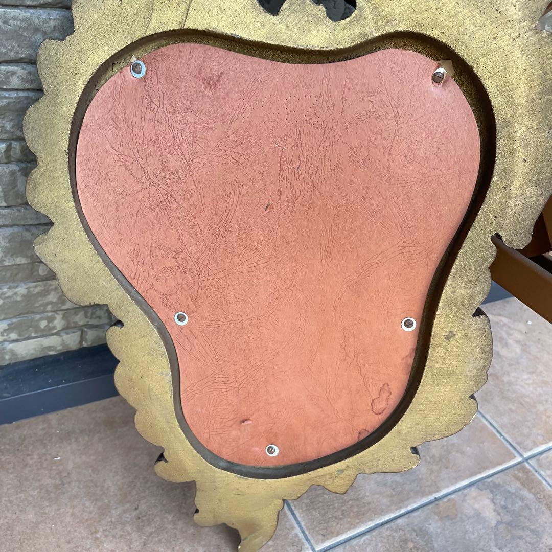 フランス製 フレンチミラー　アンティーク風 ミラー 壁掛け鏡 金花柄　ロココ調