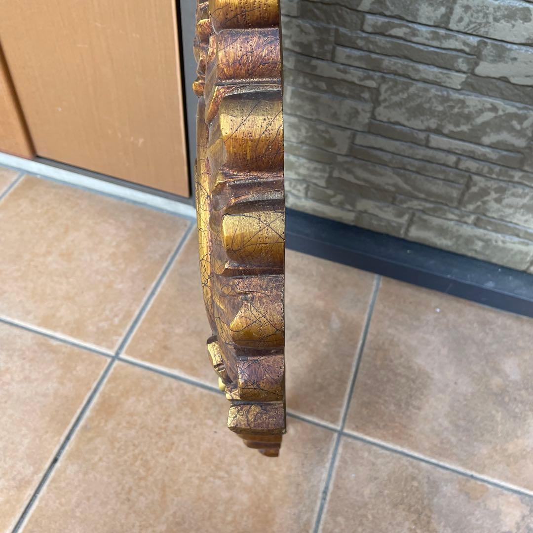 フランス製 フレンチミラー　アンティーク風 ミラー 壁掛け鏡 金花柄　ロココ調