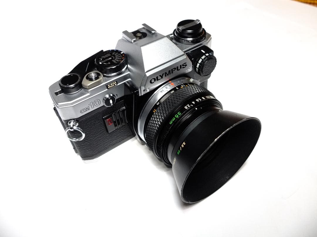 【実写確認整備品】オリンパスOM10／G・ZUIKO35mmf2.8純正フード付