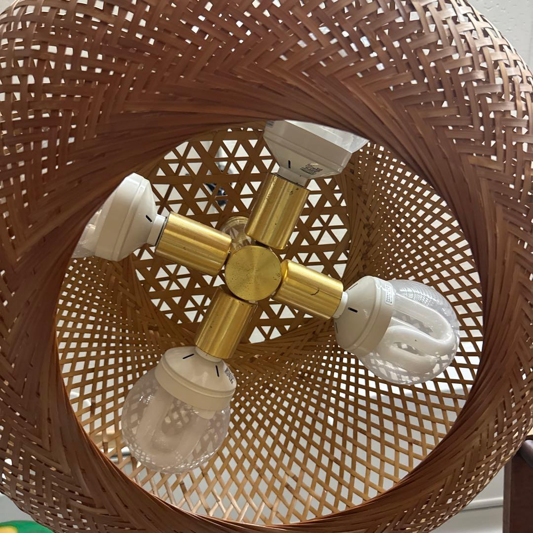 j*n様 昭和レトロ　ビンテージ　竹籠照明　4灯式