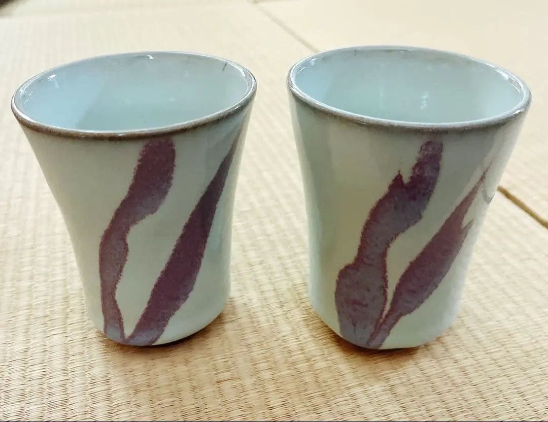 【未使用】小石原焼　人間国宝　福島善三　ぐい呑　セット　中野月白瓷　釣窯