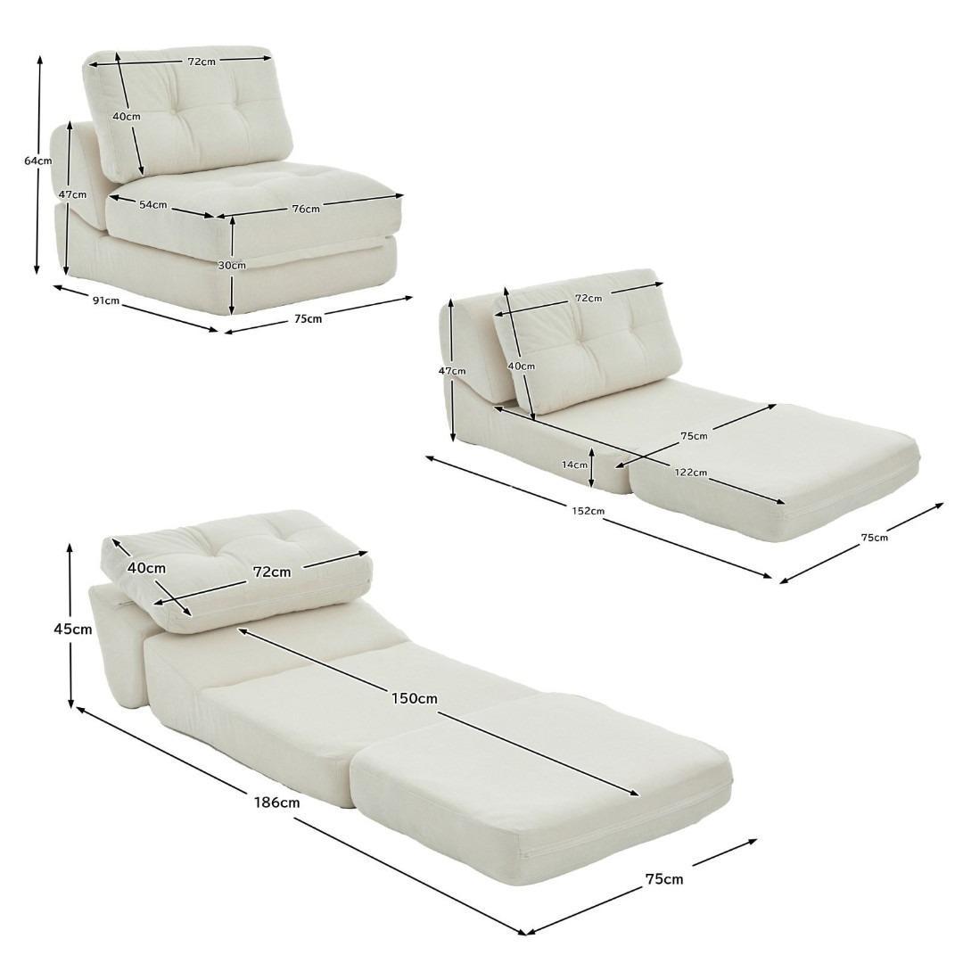 ソファ 折りたたみ ソファベッド 1人掛け 幅75cm リクライニング シングル