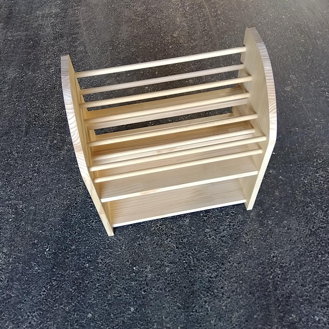 組み立て済マガジンラック 天然木　無垢材