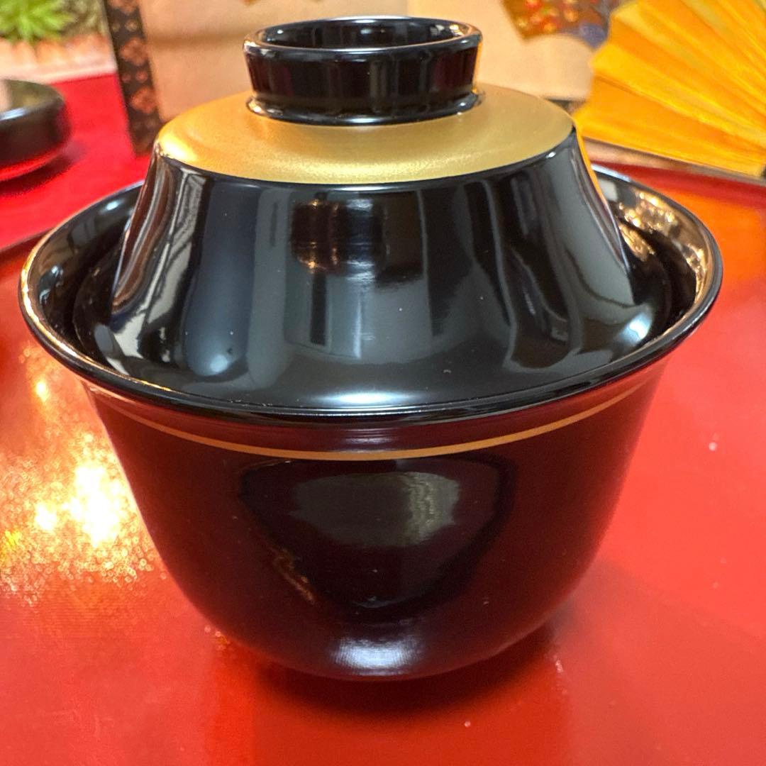 たち吉かぶら辛子角皿　伊万里金彩小丼小鉢　翔山茶碗蒸し　金縁グラスNo.3-48