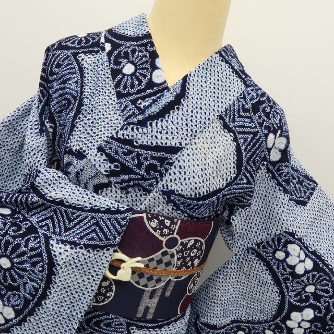 ん✺美品未着用 有松鳴海絞り 高級浴衣 着物 A3290