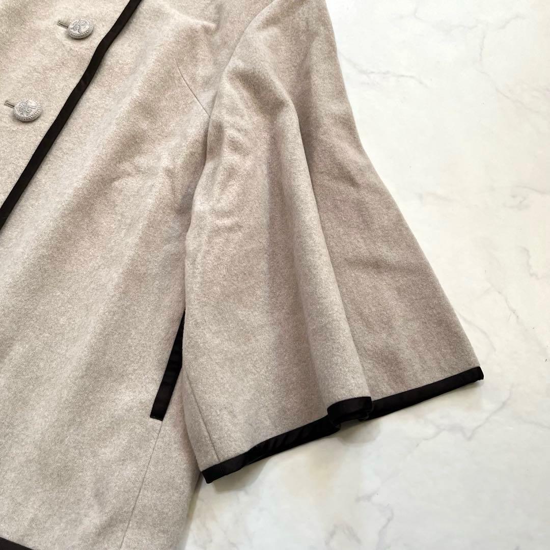 極美品☆Rene ルネ　ケープコート　ポンチョ風　刺繍ボタン　36