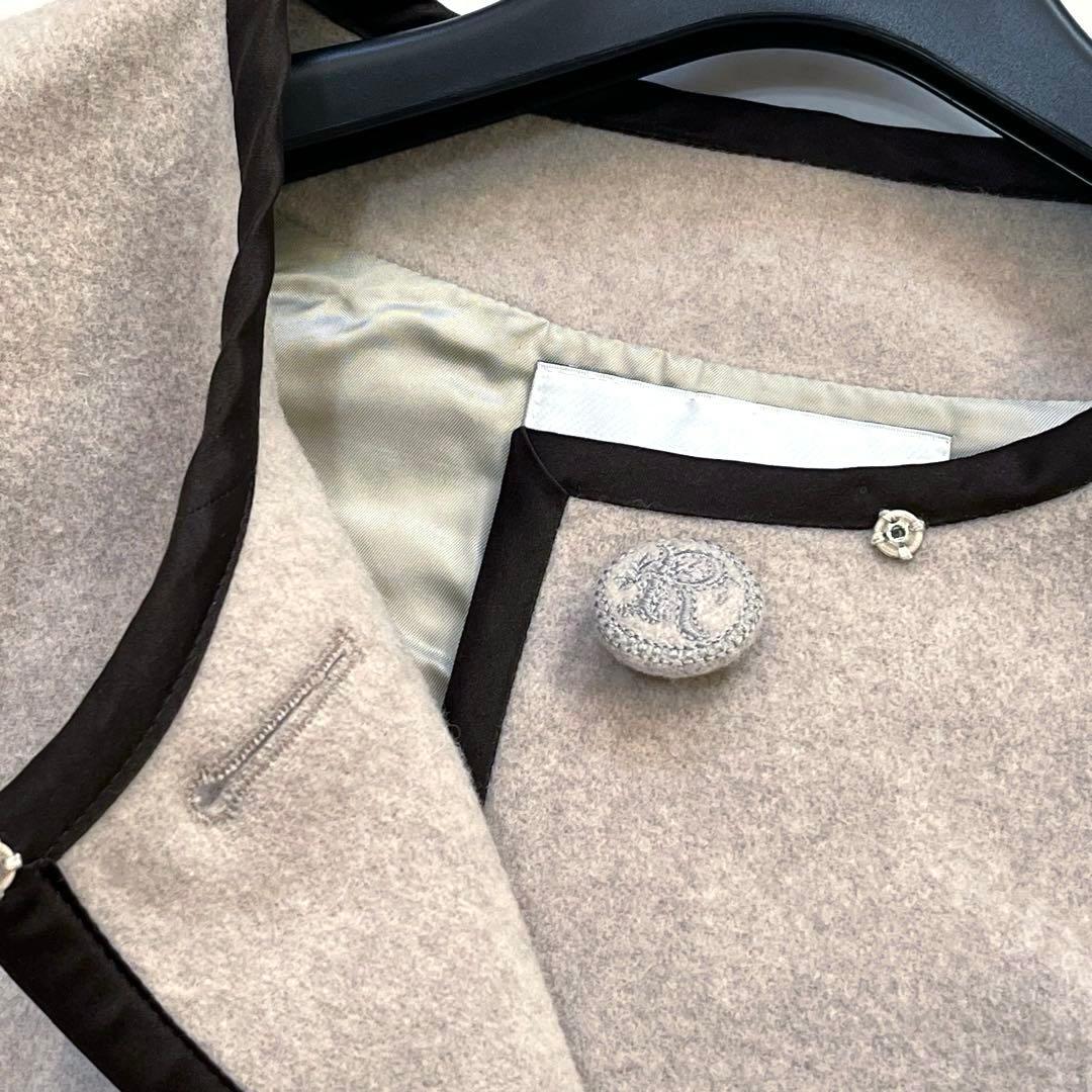 極美品☆Rene ルネ　ケープコート　ポンチョ風　刺繍ボタン　36