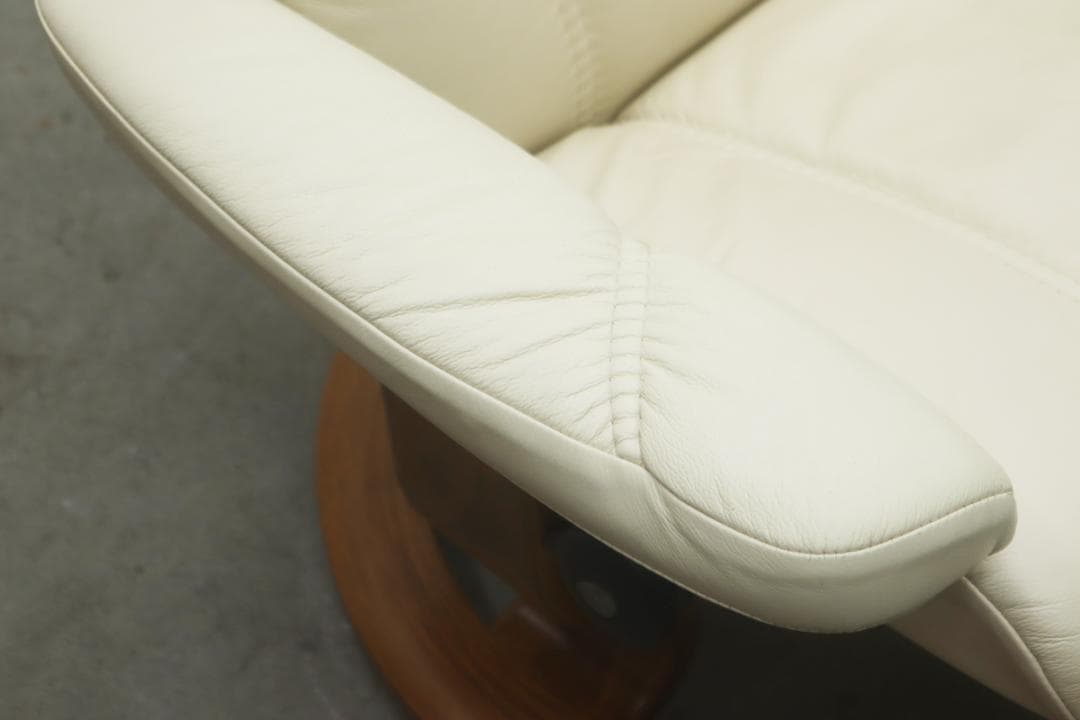 北欧 エコーネス コンサル オットマンセット 本革 リクライニング 1P ソファ