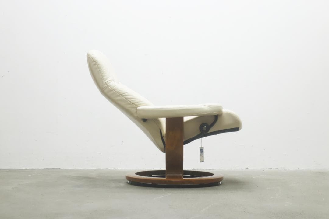 北欧 エコーネス コンサル オットマンセット 本革 リクライニング 1P ソファ