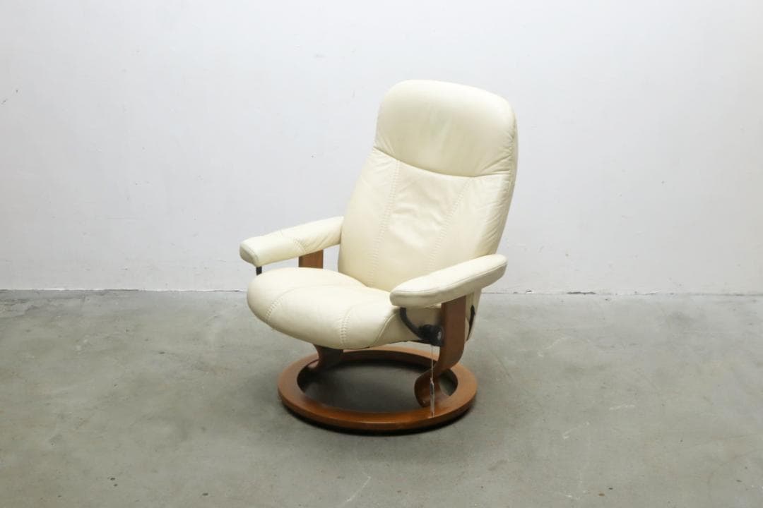 北欧 エコーネス コンサル オットマンセット 本革 リクライニング 1P ソファ