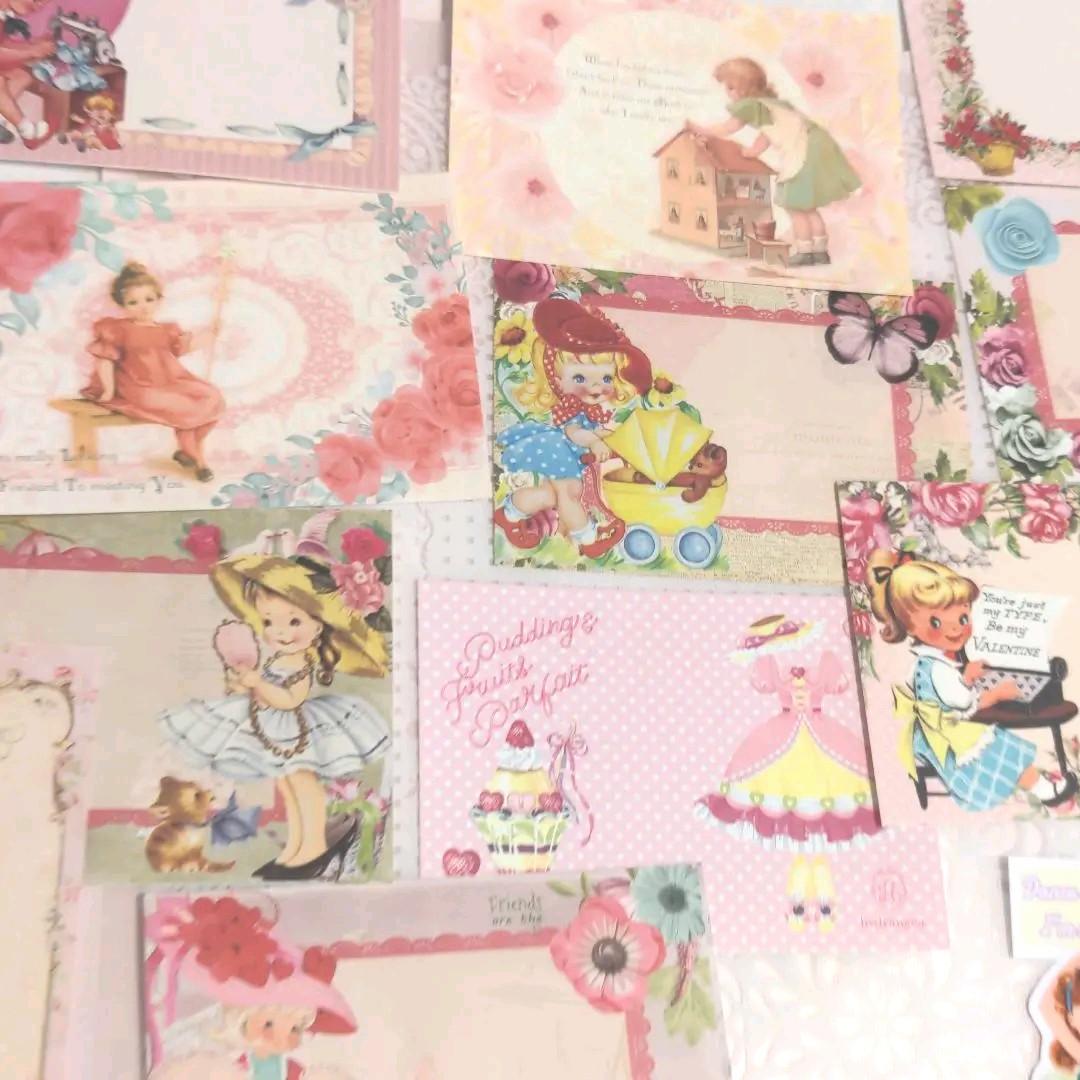 いちごページ♥ガールメモ♥新作ガーリーレトロガール♥可愛いバラメモ♯657