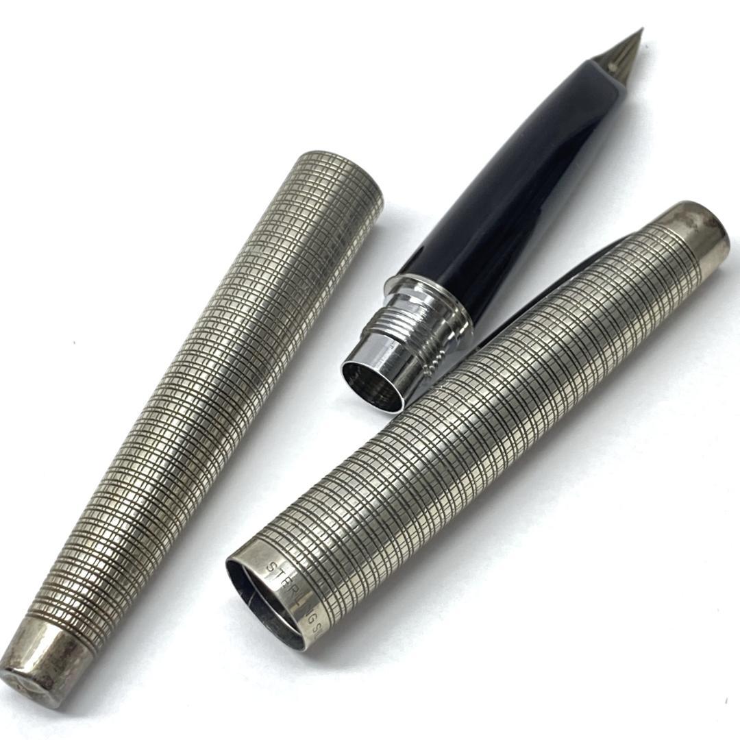 18K-WG 銀製 PLATINUM プラチナ万年筆 スターリングシルバー