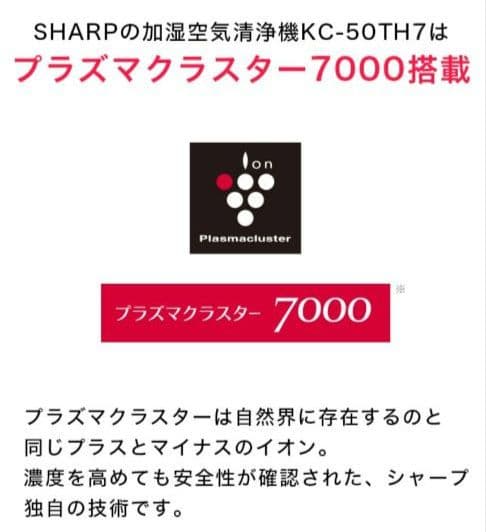 新品☆SHARP 加湿空気洗浄機 KC-50TH7-W ホワイト系