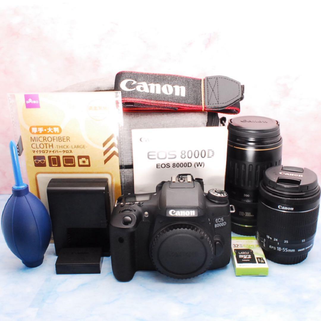 ☆Wi-Fi搭載☆Canon EOS 8000D☆Wレンズ☆一眼レフカメラ