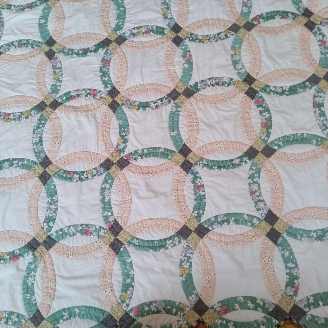 パッチワークキルト　ダブルウエディングリング