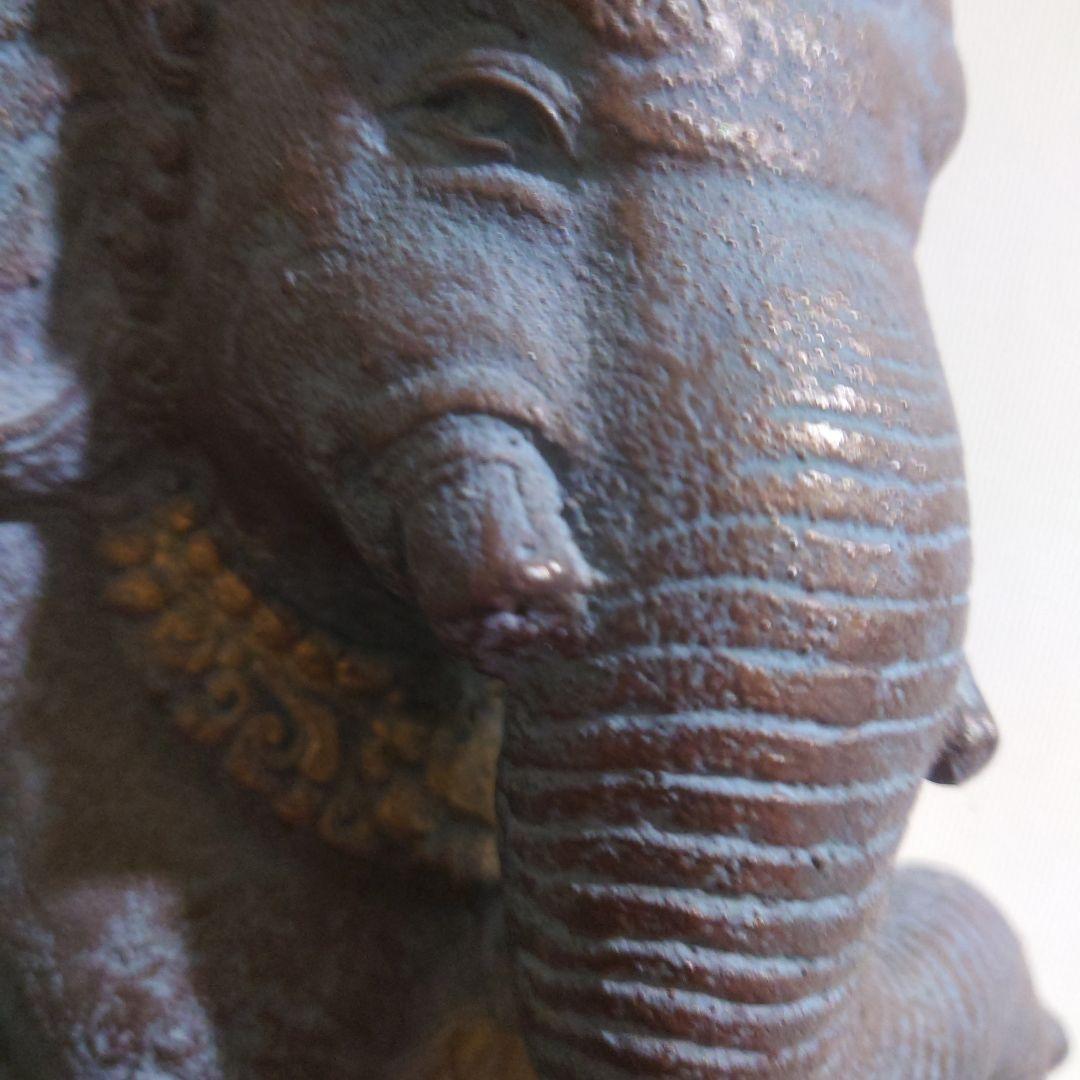 アジアン アンティークインパクト大 ガネーシャ像 置物 石製 約42cm