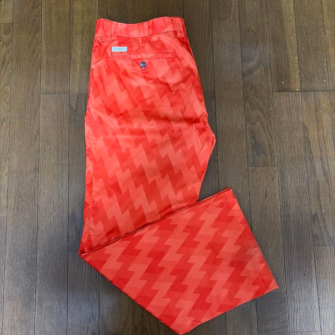 【中古】Callawayキャロウェイパンツ XL/W94㎝ 希少サイズオレンジ系
