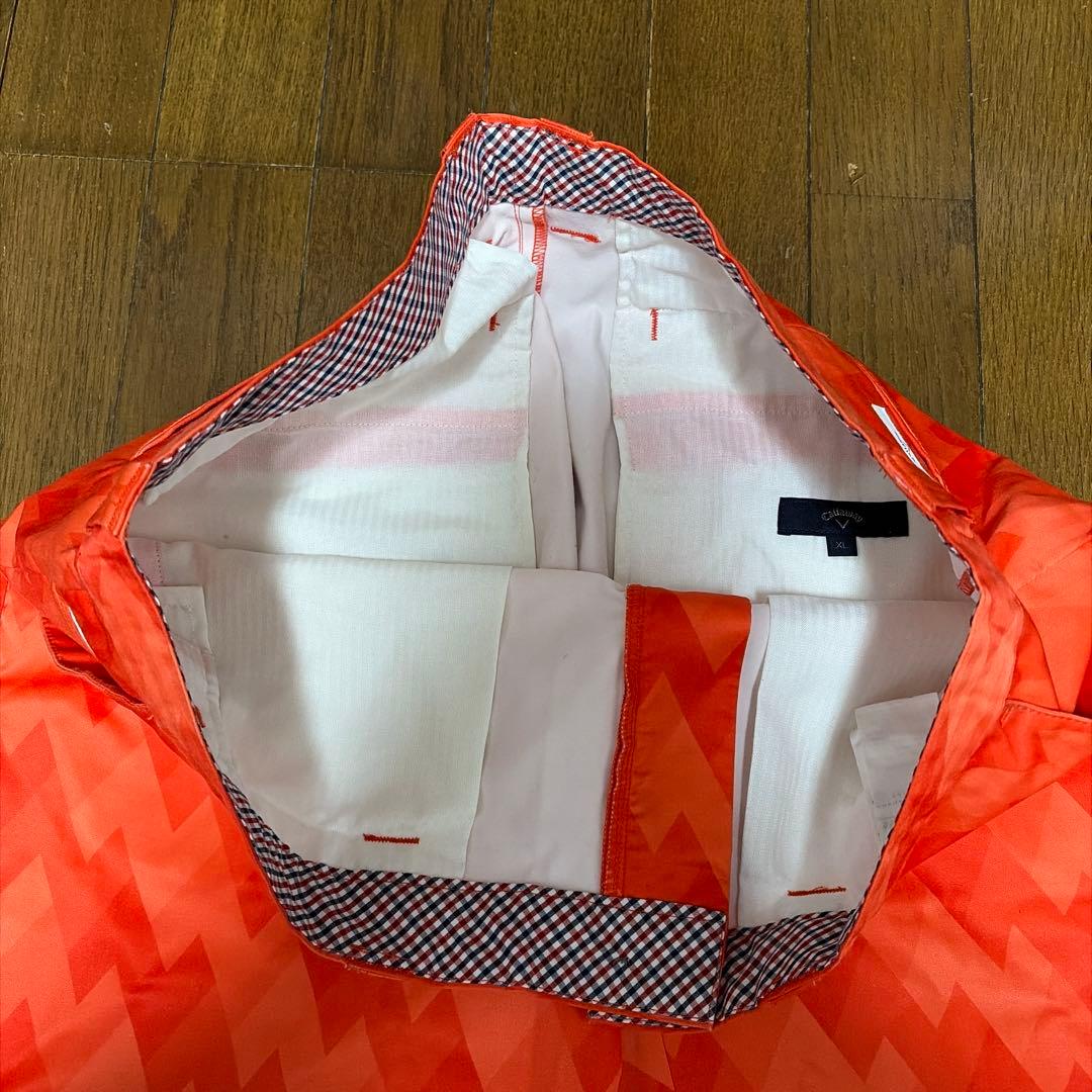 【中古】Callawayキャロウェイパンツ XL/W94㎝ 希少サイズオレンジ系