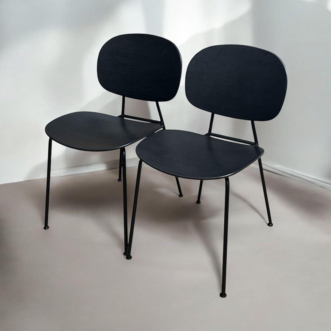 美品　ASPLUND■トンディーナ　ダイニングチェア　ブラック　イタリア製　2脚