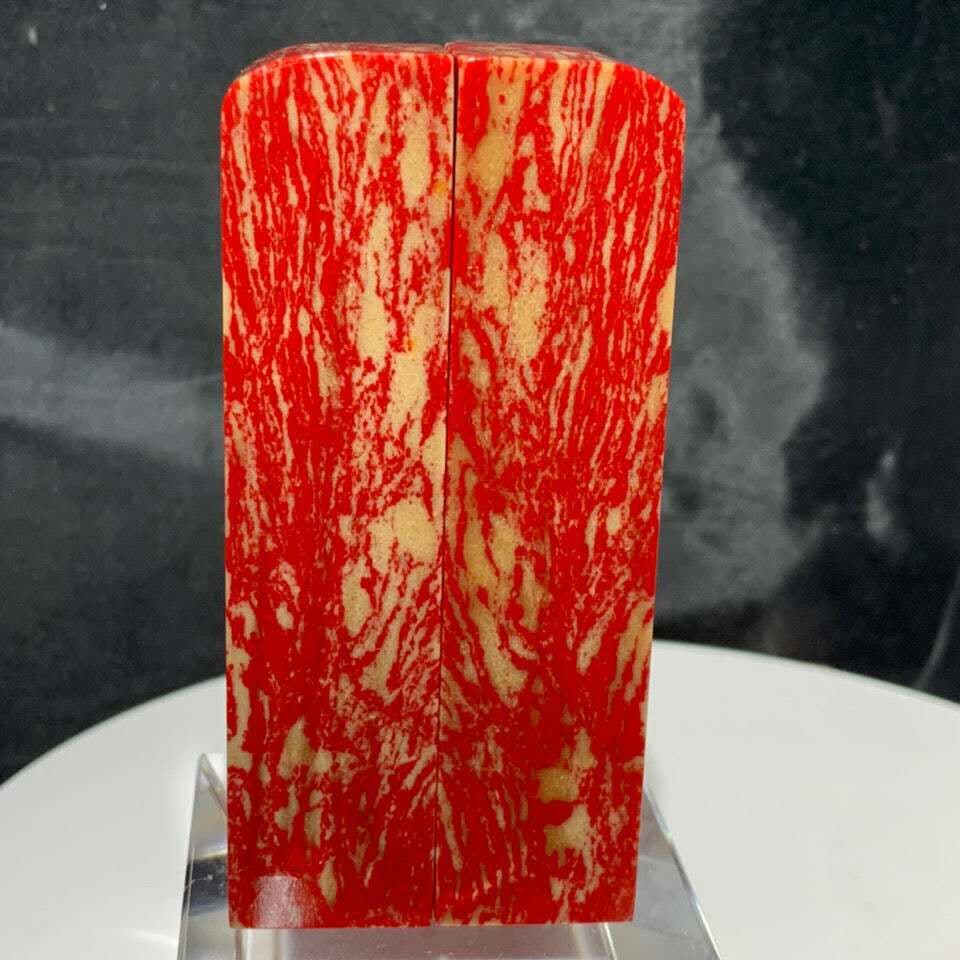 鶏血　希少な一対　鶏血石　印材