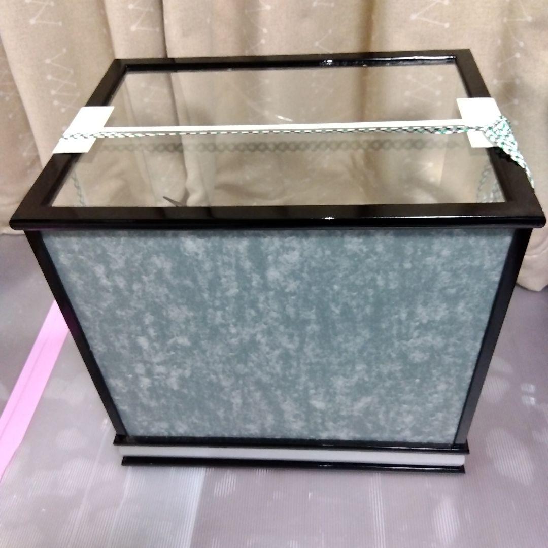 未使用日本人形節句人形8号行平燻し銀伊達兜弓太刀 横太刀付黒塗四方ケース銀ライン