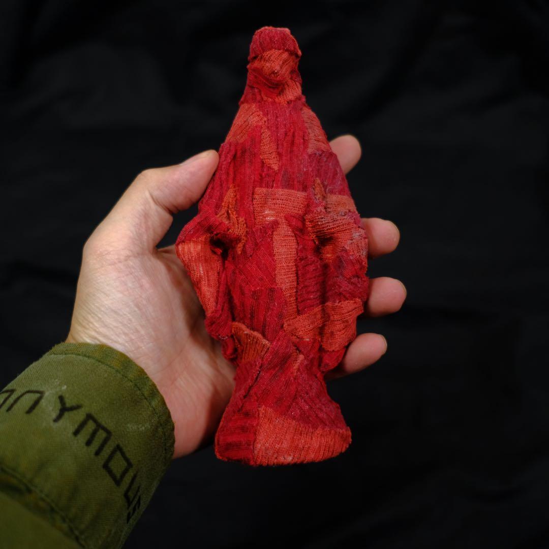 アンティーク　マリア像　パッチワークリメイクオブジェ　キリスト　女像　アート