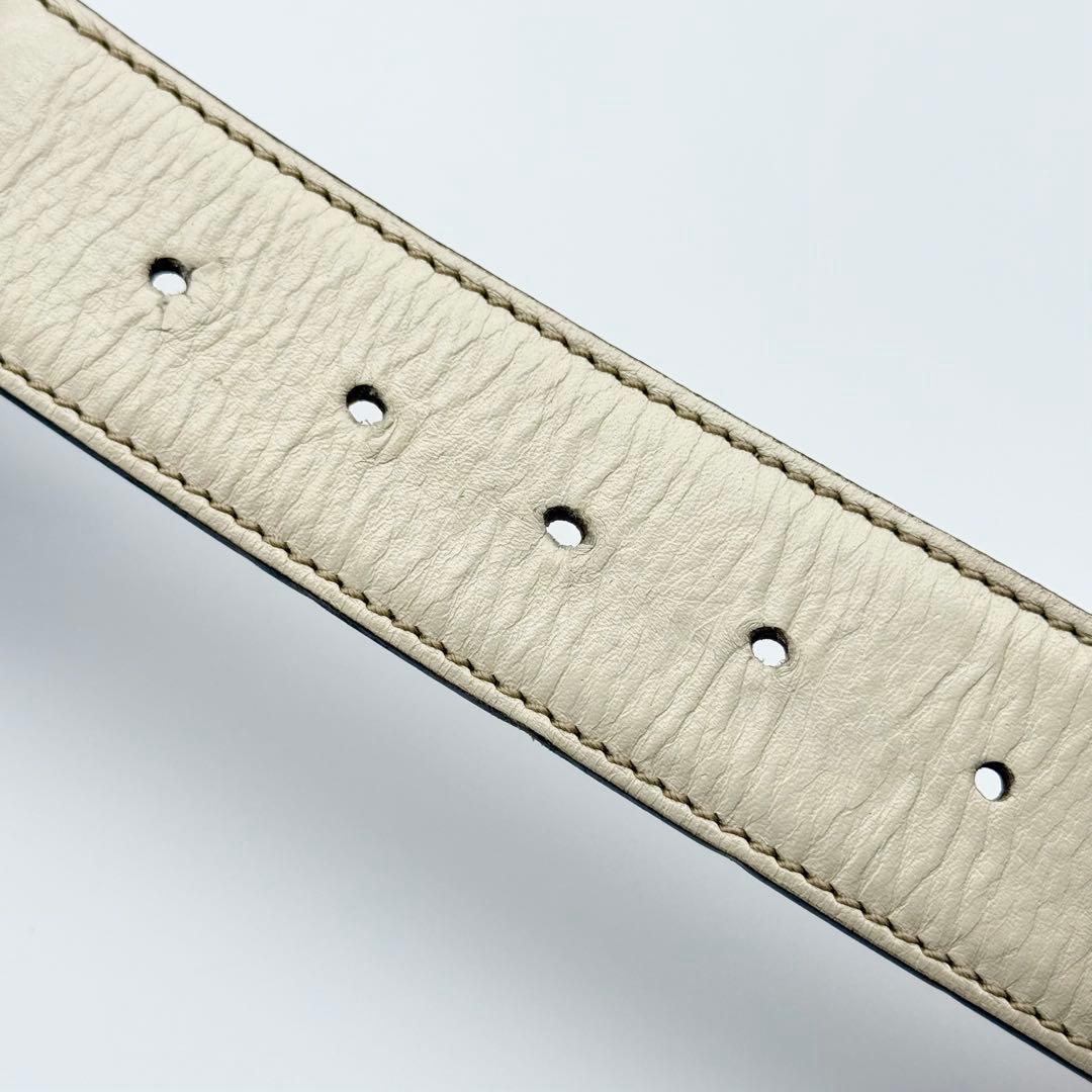 ✨良品✨グッチ GG柄 ベルト キャンバス レザー ゴールド金具 ユニセックス