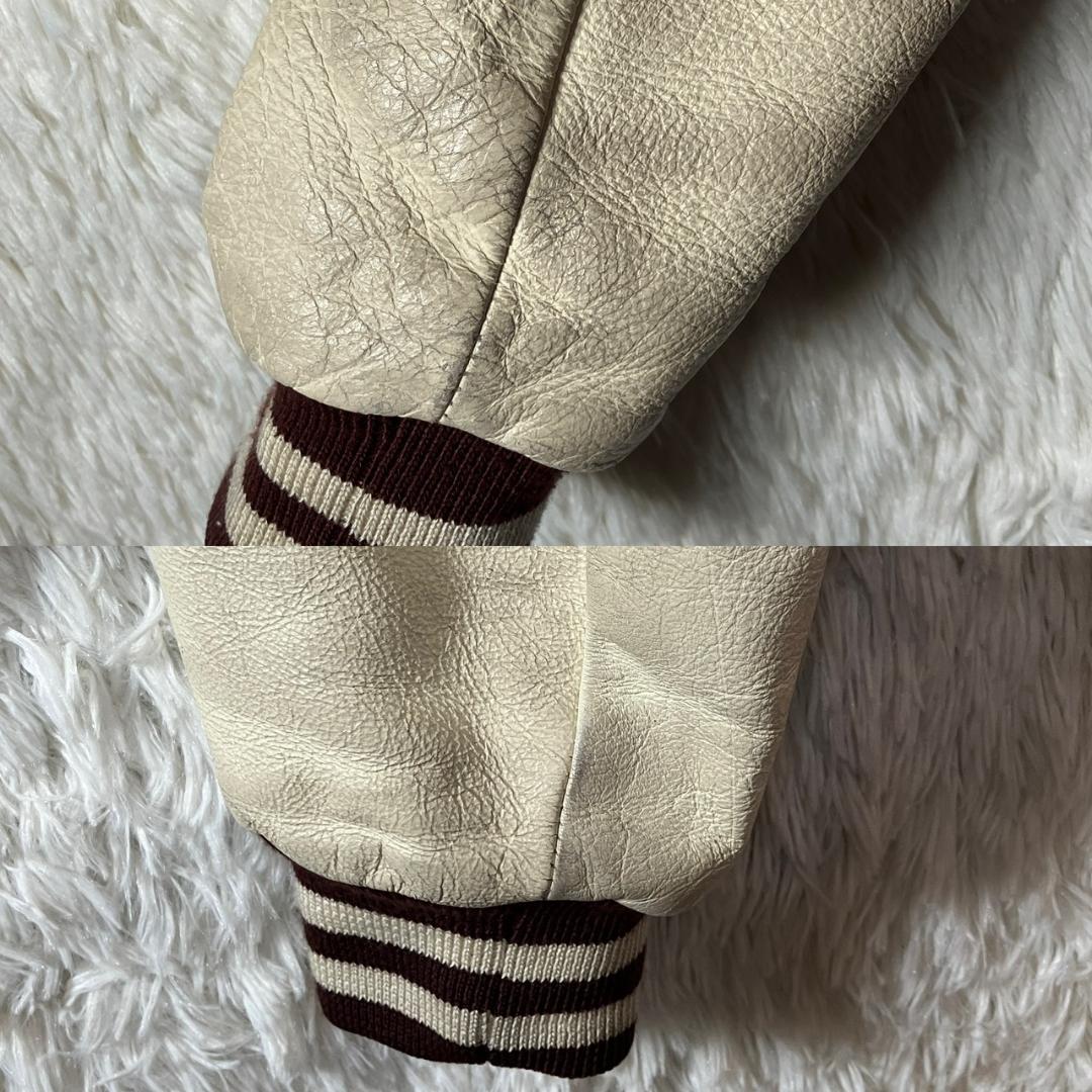 美品 90s コンバース オールスター スタジャン 袖レザー 牛革 ワイン L