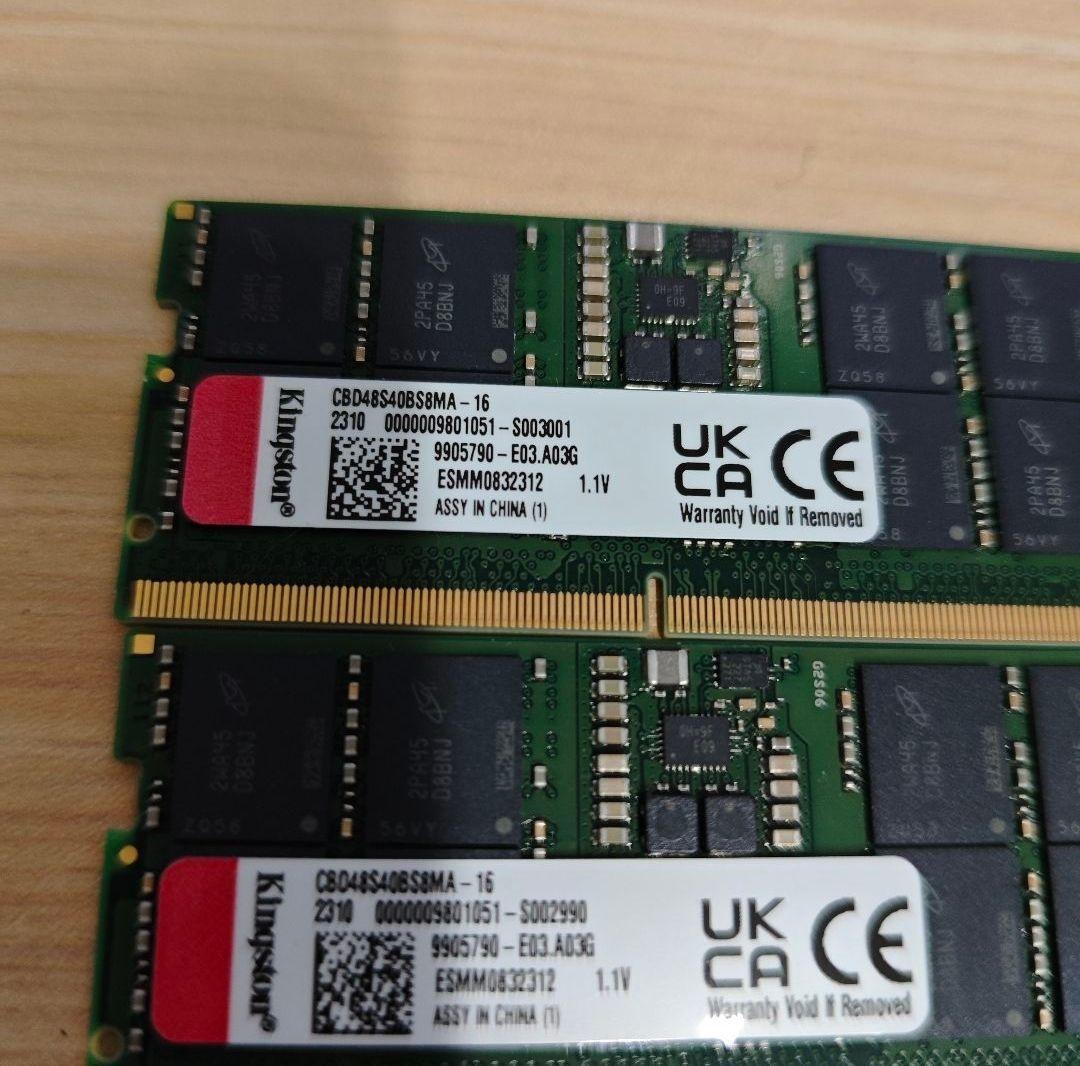 キングストン製 PC5 38400 DDR5 4800 32GB 動作確認@