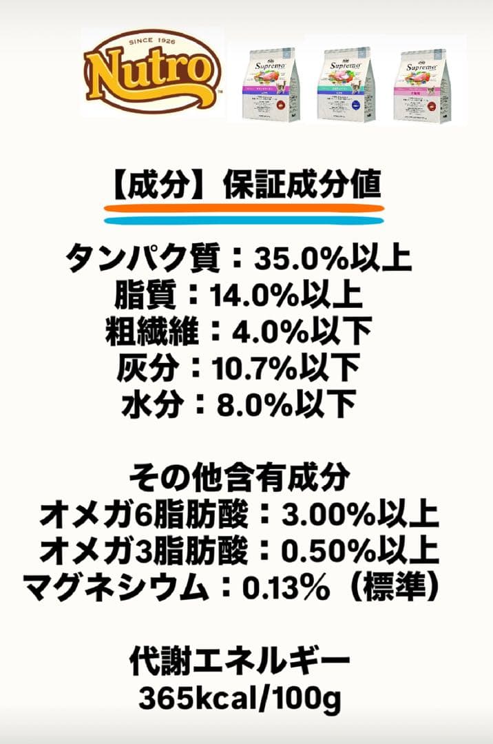 ニュートロ　シュプレモ　成猫用（チキン&サーモン）3kg×６袋　ナナミ②