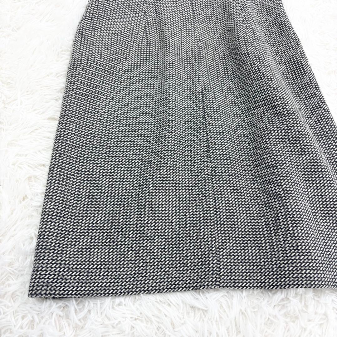 極美品　マックスマーラ　ウールワンピース　総柄　モノトーン　大きいサイズ　42