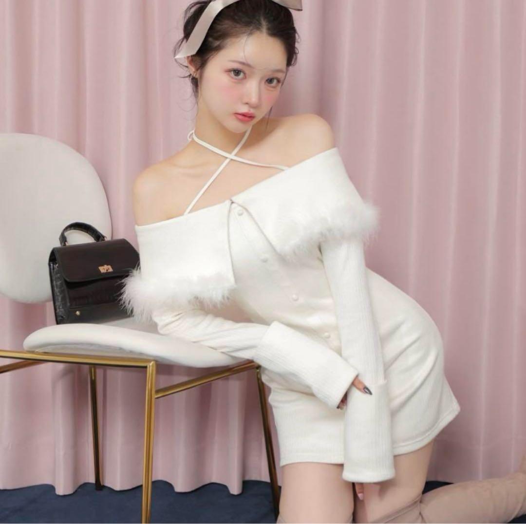 エムミーエメ ミニワンピース ホワイト freeサイズ