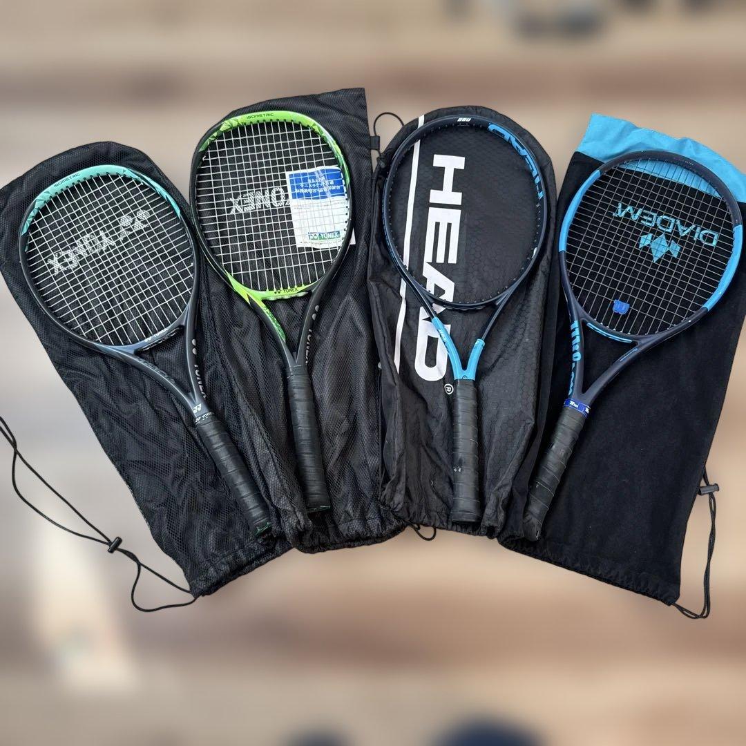 テニスラケット 4本セット ラケットバッグ付き