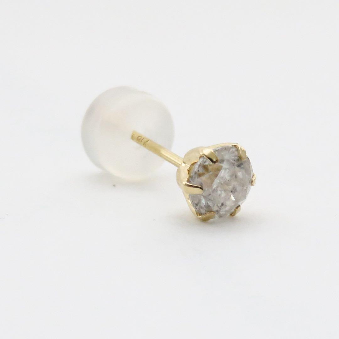 水*ー様 【本物保証】K18YG 天然ダイヤモンド 0.3ct ピアス片耳用　新