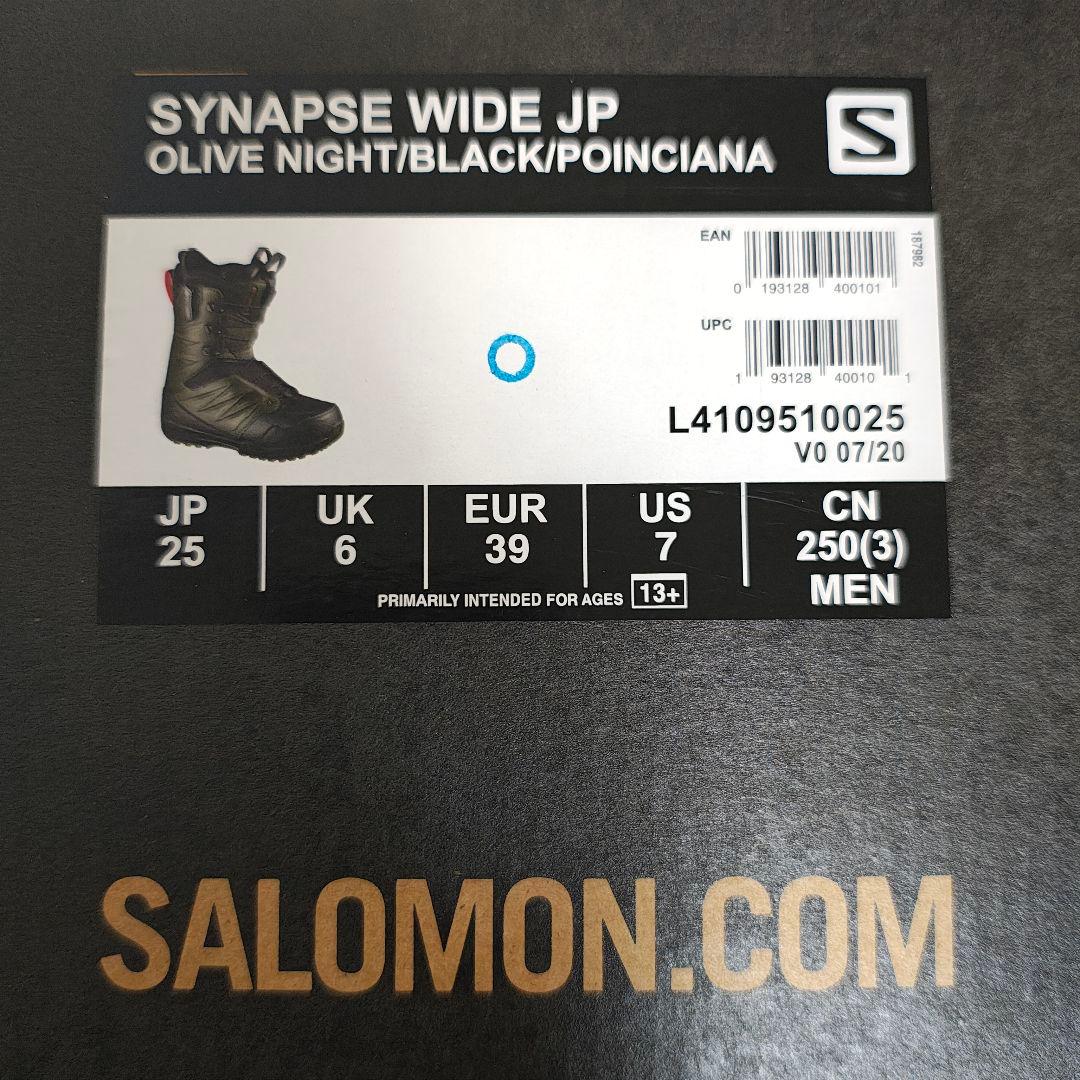 SALOMON SYNAPSE WIDE JP 25CM スノーボードブーツ