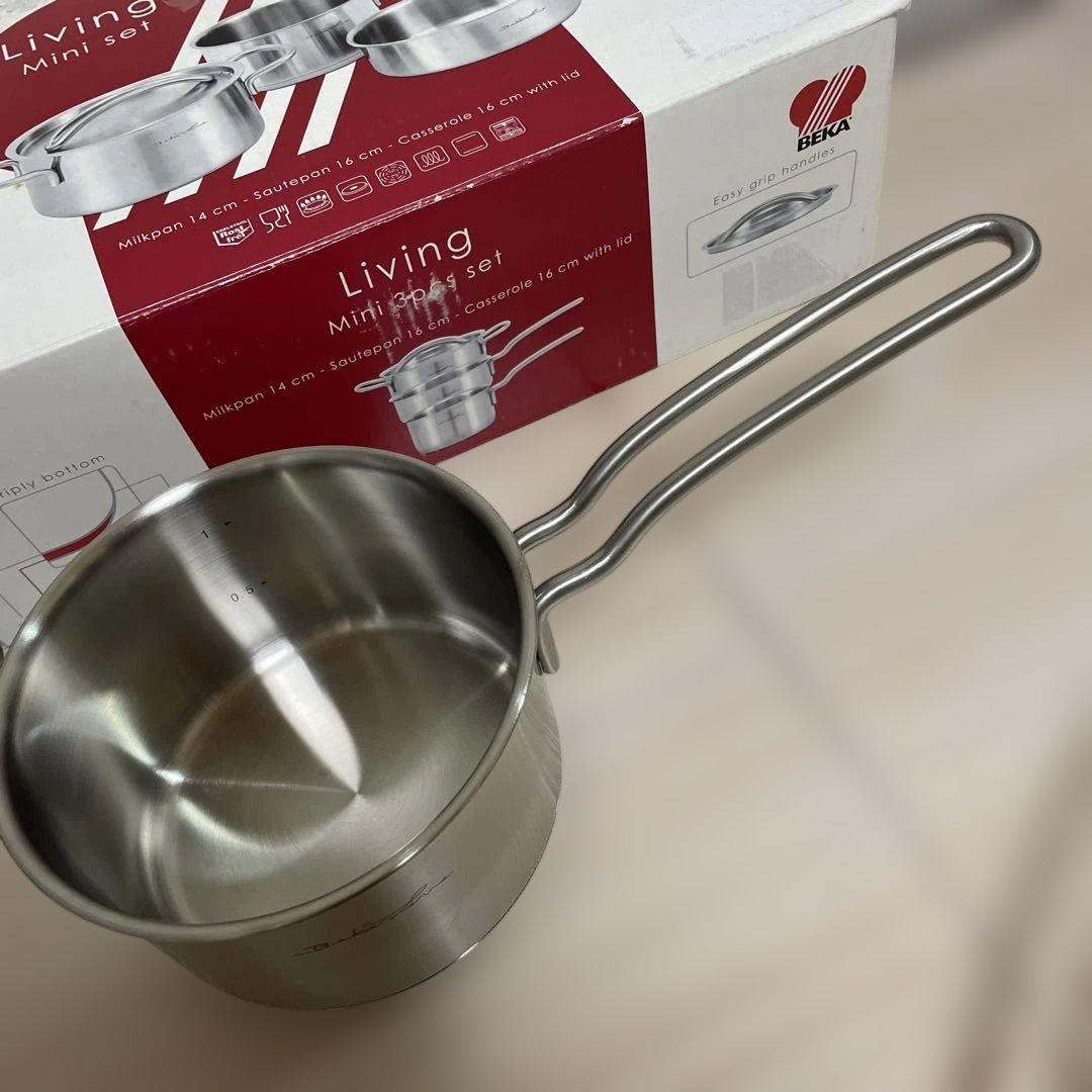 BEKA 片手鍋 ミルクパン 14cm 蓋なし16cm 蓋付き　新品IHガス対応