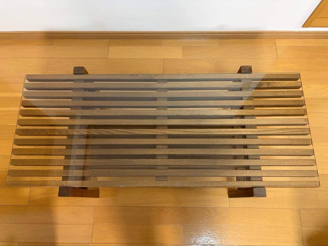 最終お値下げ　unico ガラスローテーブル