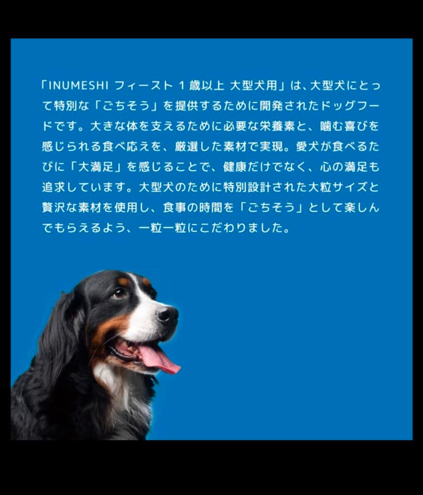 INUMESHIフィースト 1才以上 大型犬用 大粒 15kg ブリーダーパック