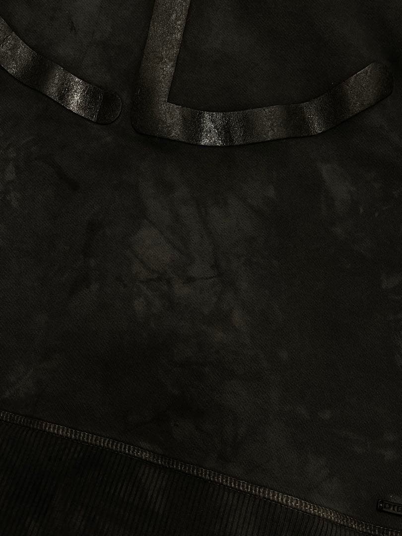 DIESEL 立体ロゴ 独自のムラ染め加工 トレーナー L 黒【圧巻の存在感】