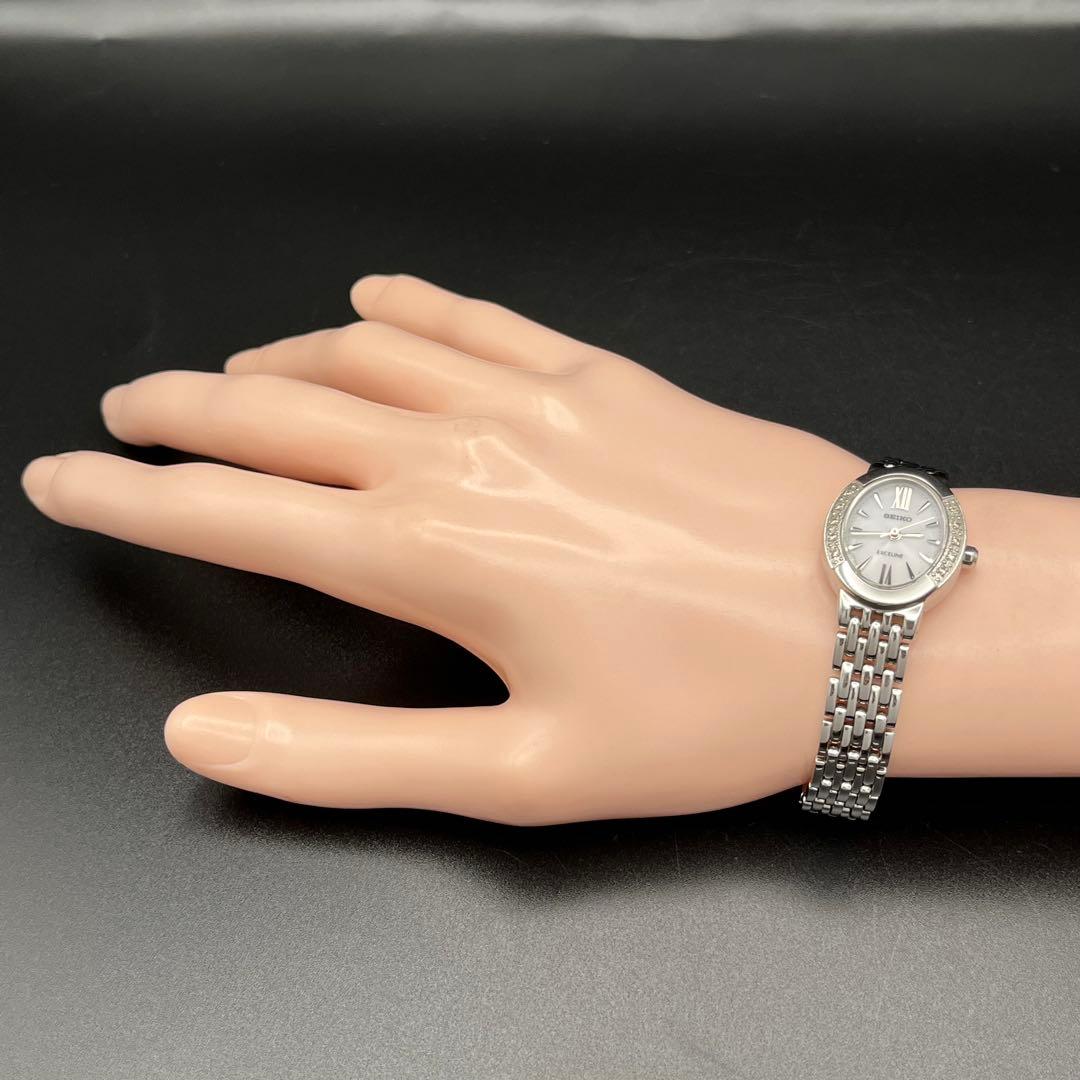 稼動　腕時計　SEIKO セイコー　エクセリーヌ　10Pダイヤ　ソーラー　J11