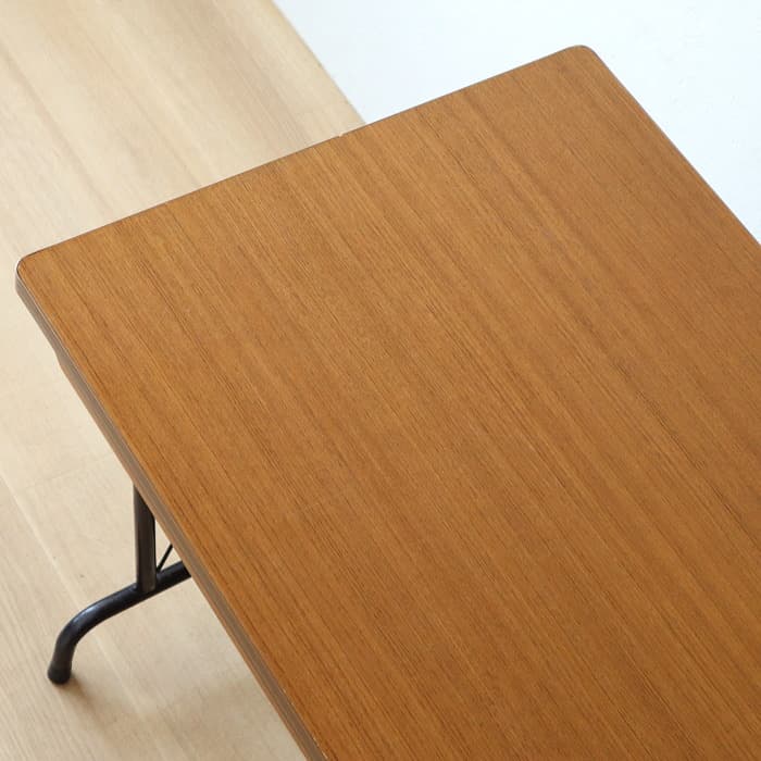 アンティーク 片袖机 レトロ 鉄脚 デスク 古家具 チーク トンボ