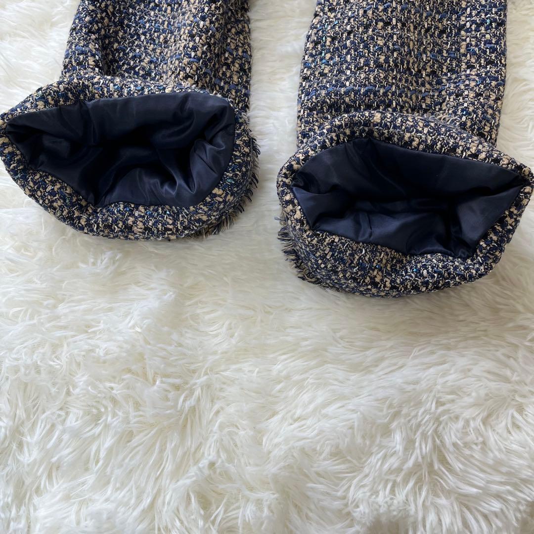 【美品】23区 GIOLICA ツイードノーカラージャケット