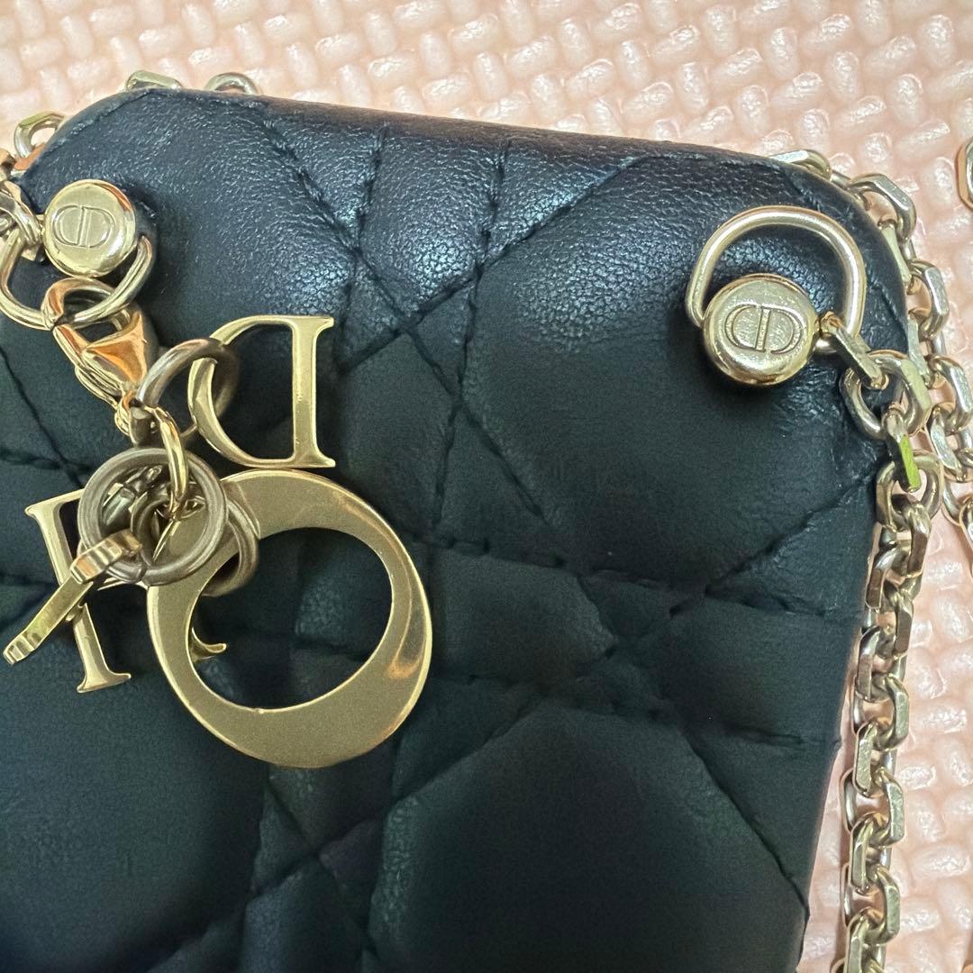 クリスチャンディオール Dior キルティング iPhoneケース ブラック