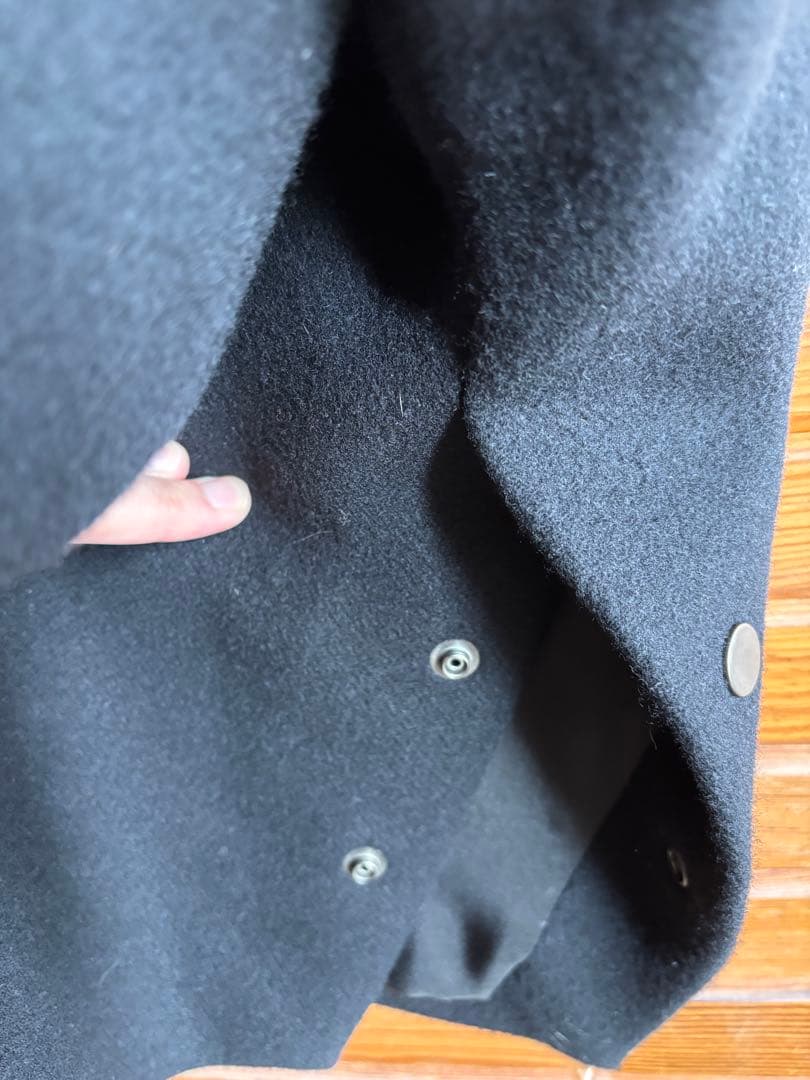 FRAMeWORK ブラック メルトンダッフルポンチョコート