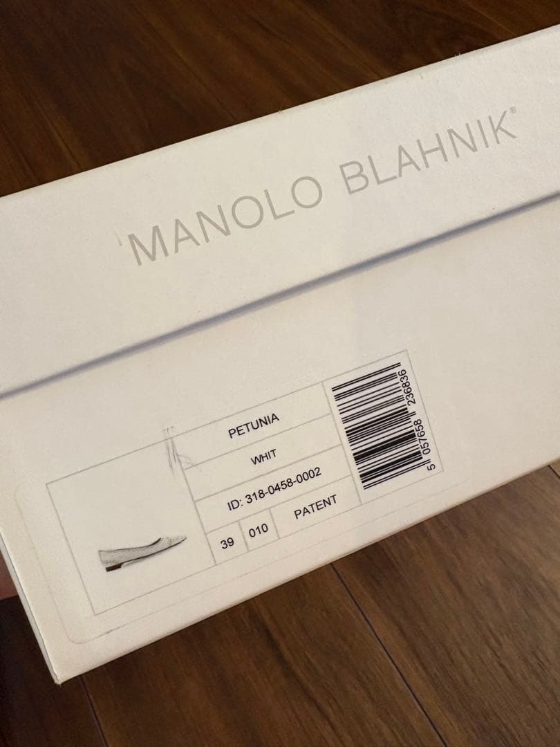 Manolo Blahnik ホワイト フラットシューズ　39