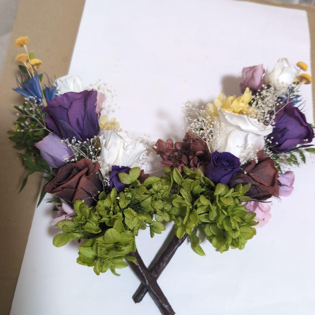 特選仏花 花器無し　　造花無し　 大　一対 プリザーブドフラワー