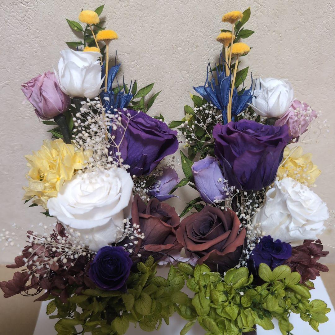 特選仏花 花器無し　　造花無し　 大　一対 プリザーブドフラワー