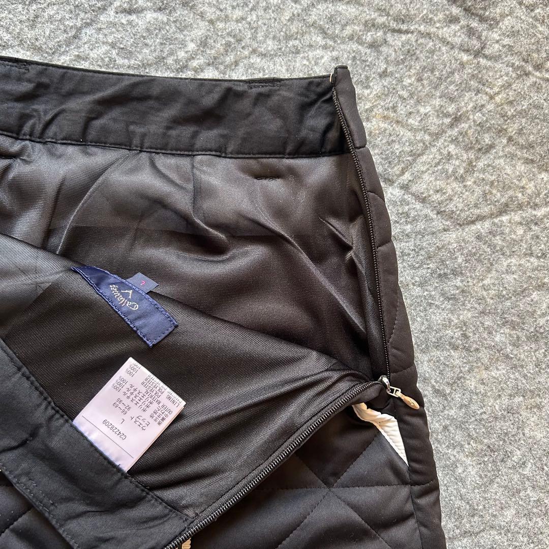 【L★新品未使用】Callaway レディース ゴルフスカート 黒 中綿 防風