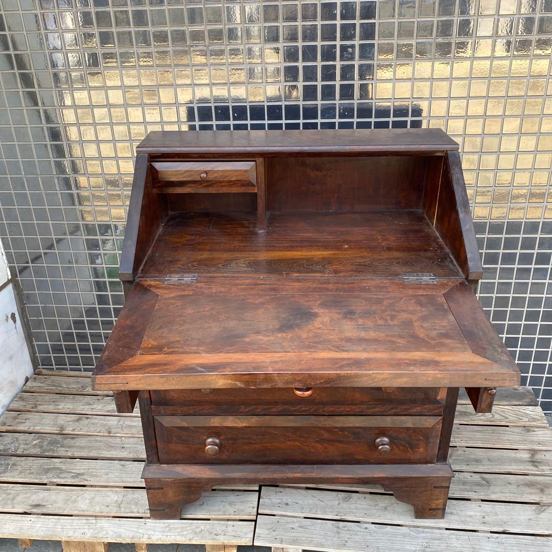 激安！ ヴィンテージライティングデスク 木製無垢 店舗什器 骨董品 テーブル