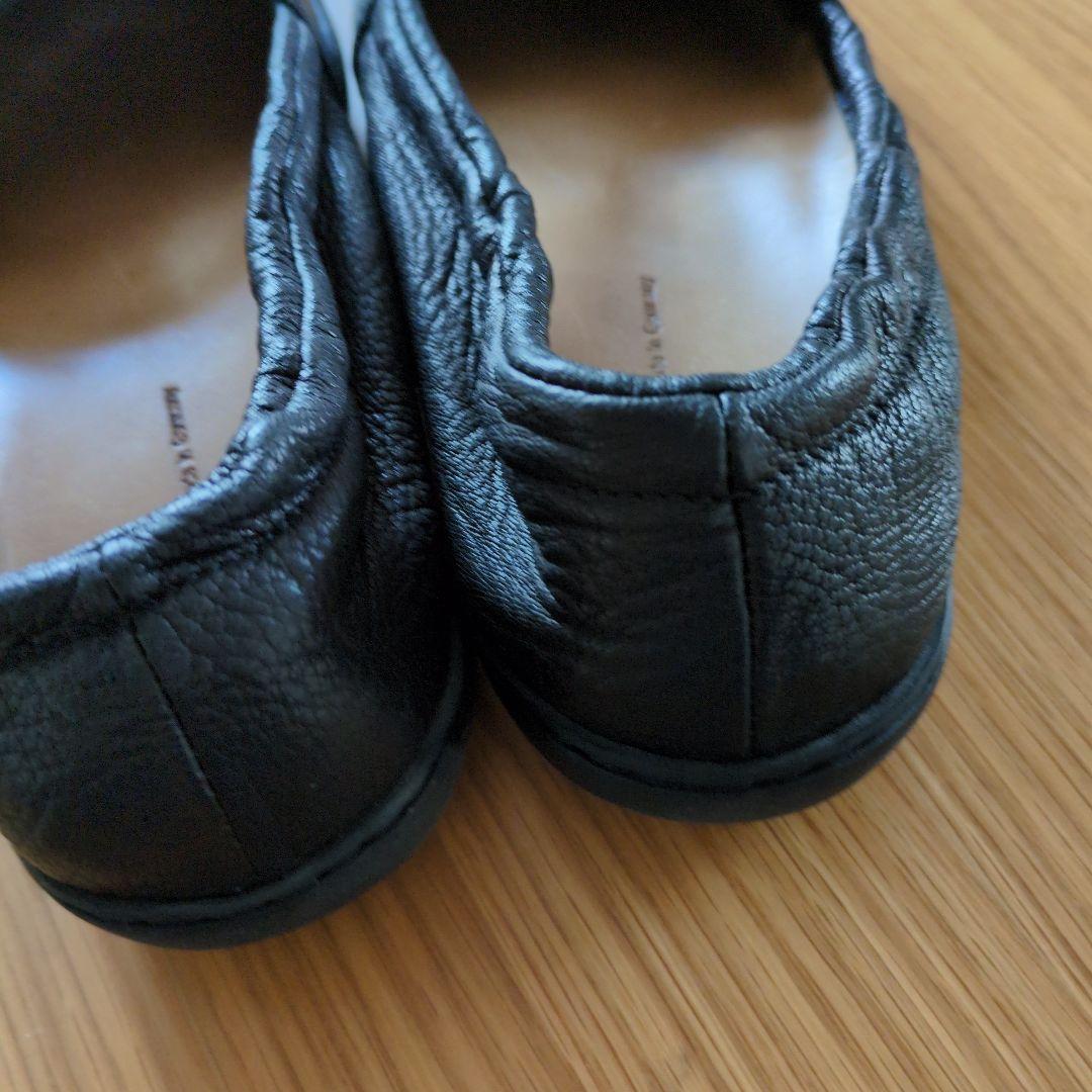 【trippen】ブラックレザー フラットシューズ 38